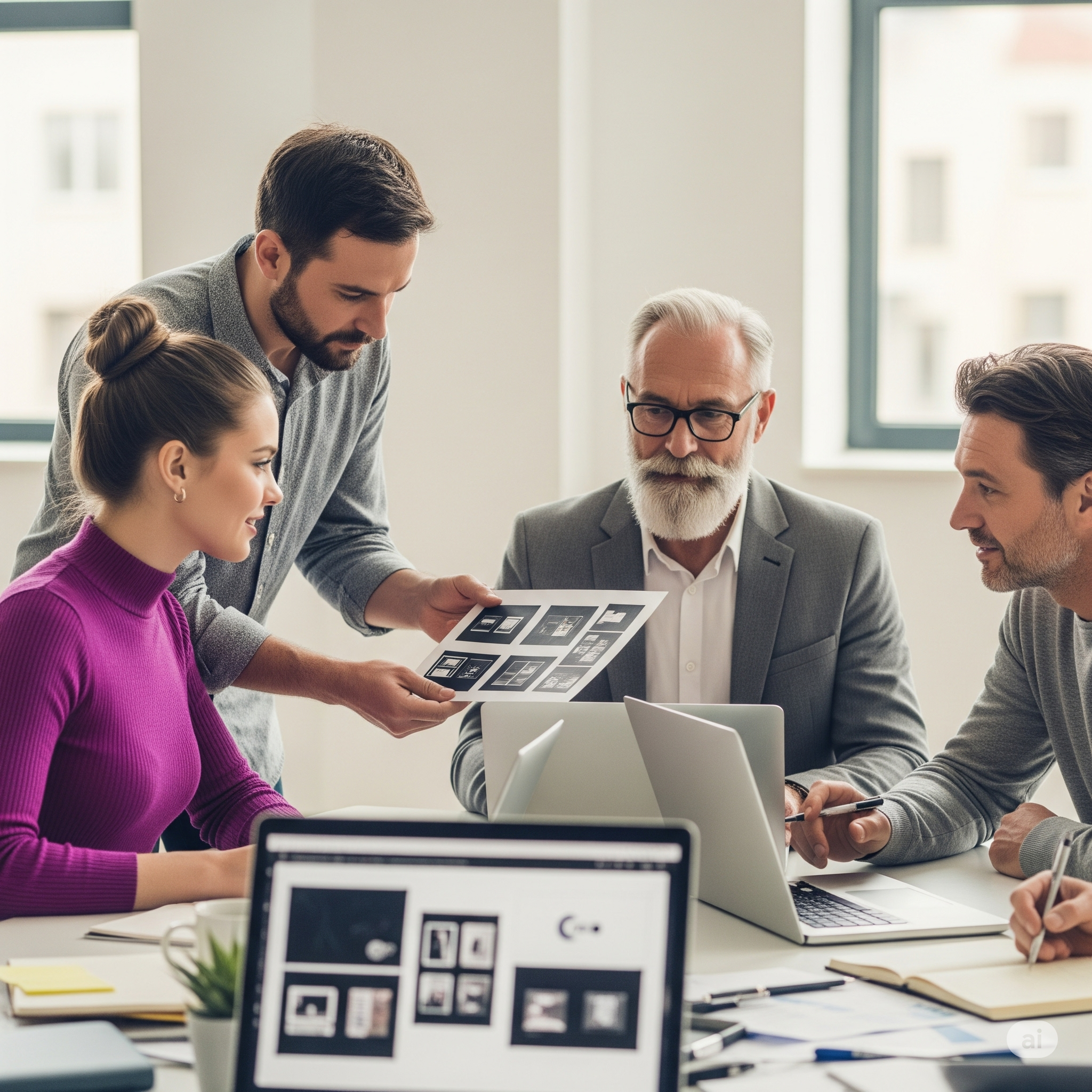 Team collaborating on data